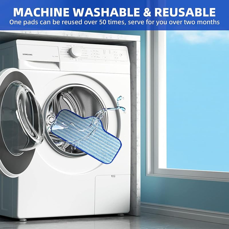 6-Pack Microfiber Pads for Dupray Neat Steam Cleaner - Machine Washable