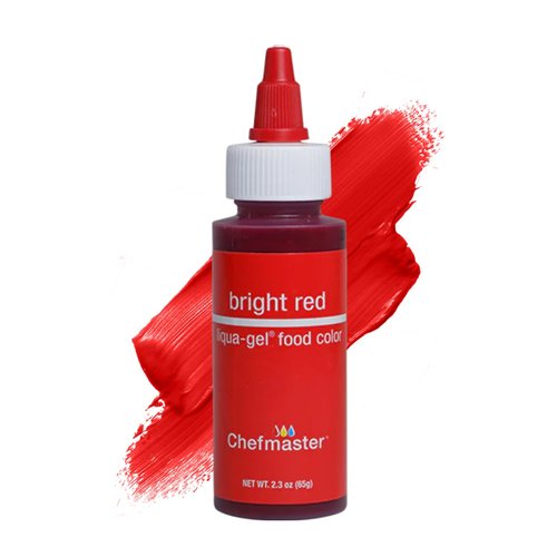 Chefmaster Bright Red Liqua-Gel® Food Coloring - Vibrant, Professional-Grade Dye for Icing & Fondant | 2.3 oz
