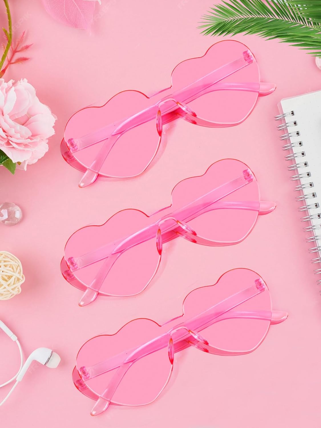 Skiennix Heart Shaped Sunglasses - Colorful Trendy Glasses for Women | 12 Pairs for Parties
