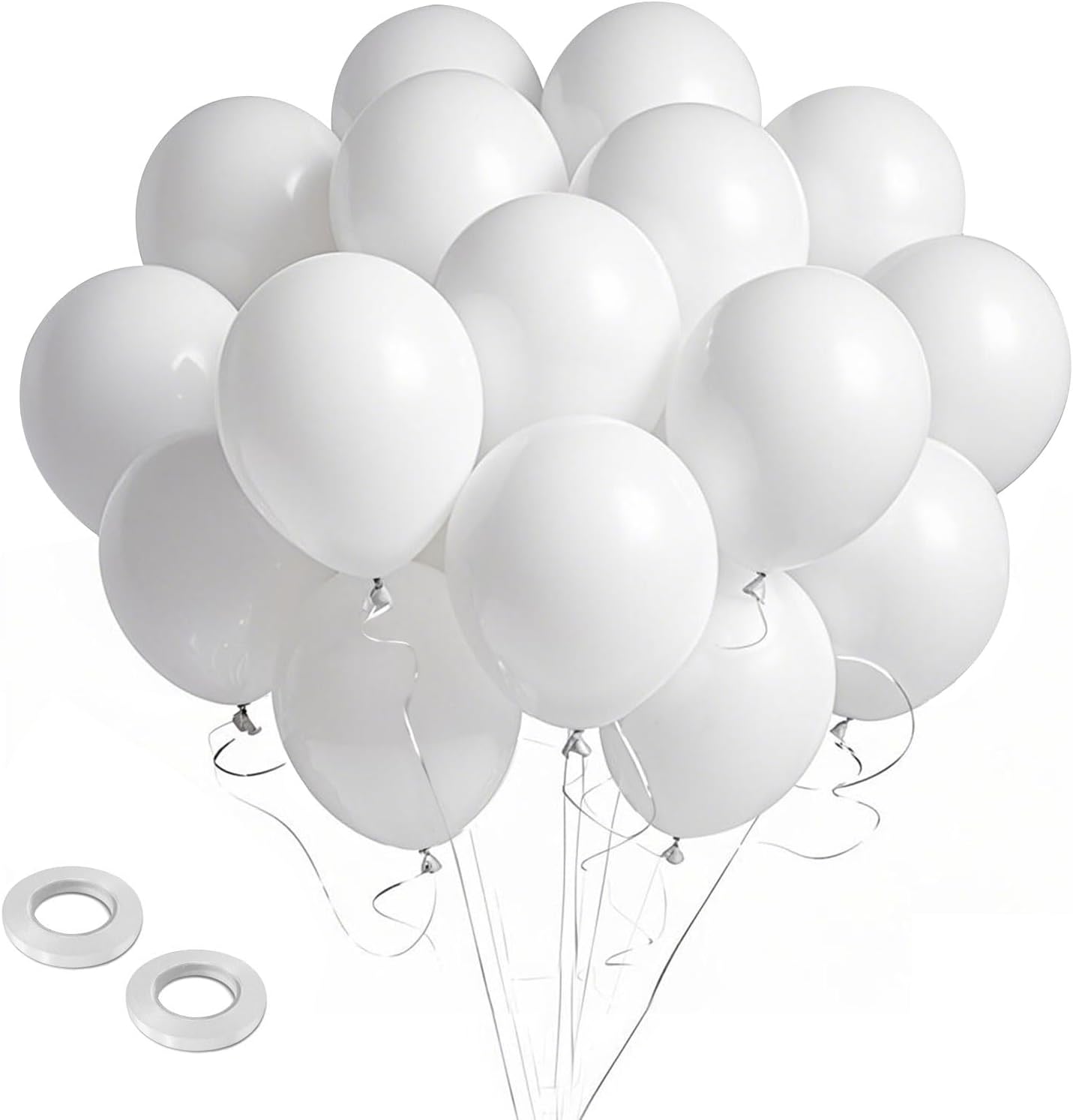 White Balloons | 100pcs Pearl Latex Party Balloons for Weddings, Graduations & Celebrations