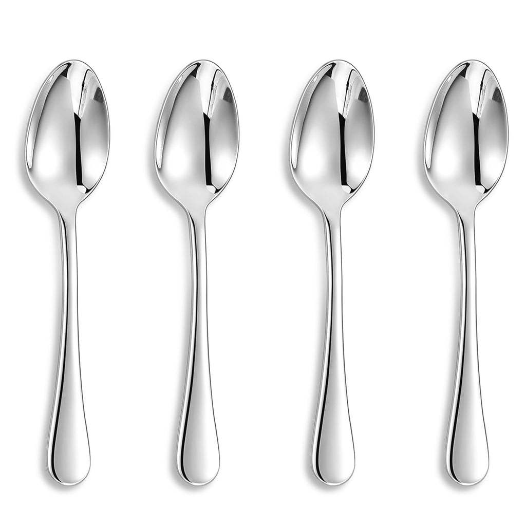KEAWELL Premium Verona 4-Piece 6.5 inch Spoon Set – 18/10 Stainless Steel, Heavy-Duty Mirror-Finished Silverware for Daily Meals, Hosting and Special Occasions (4, Teaspoons)