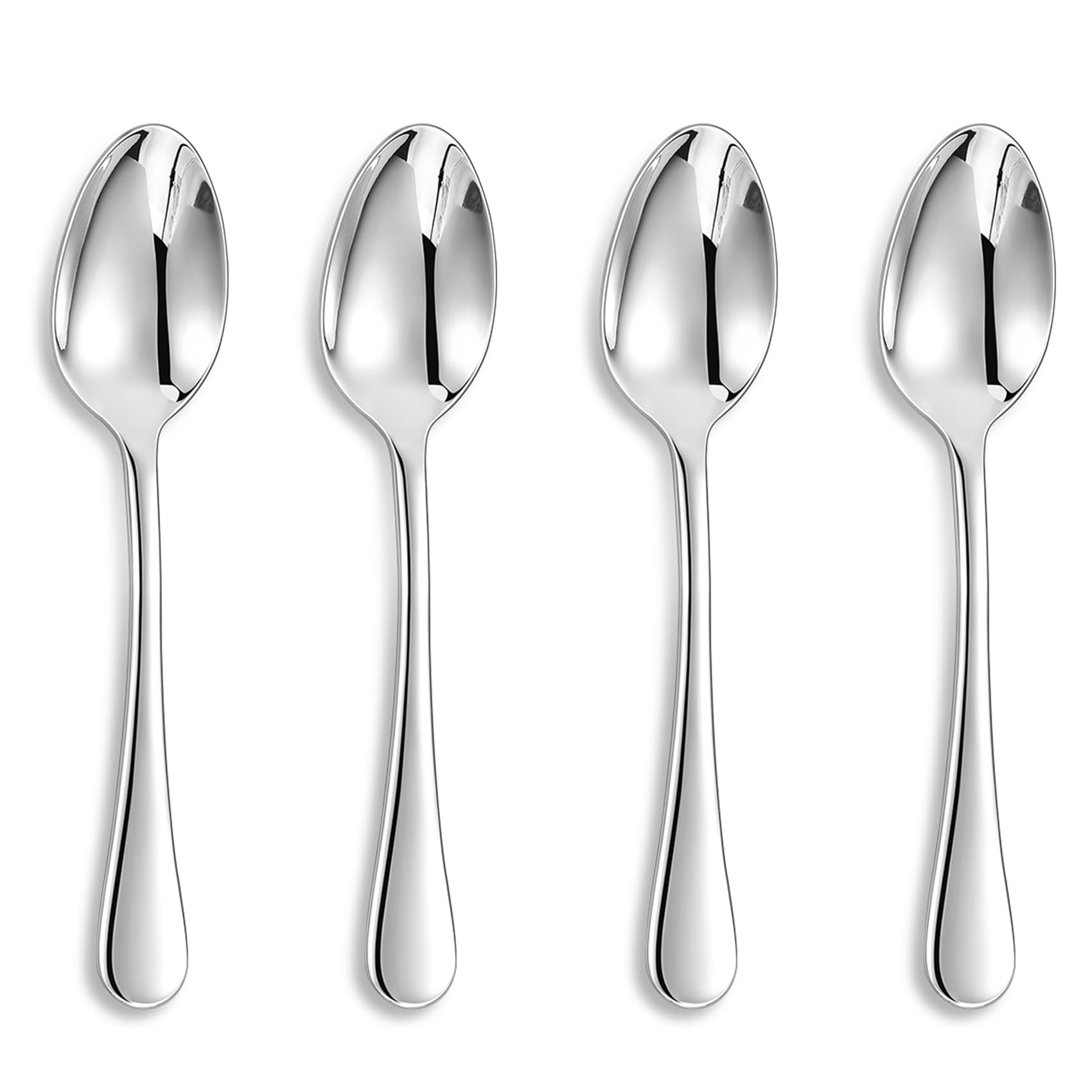 KEAWELL Premium Verona 4-Piece 6.5 inch Spoon Set – 18/10 Stainless Steel, Heavy-Duty Mirror-Finished Silverware for Daily Meals, Hosting and Special Occasions (4, Teaspoons)