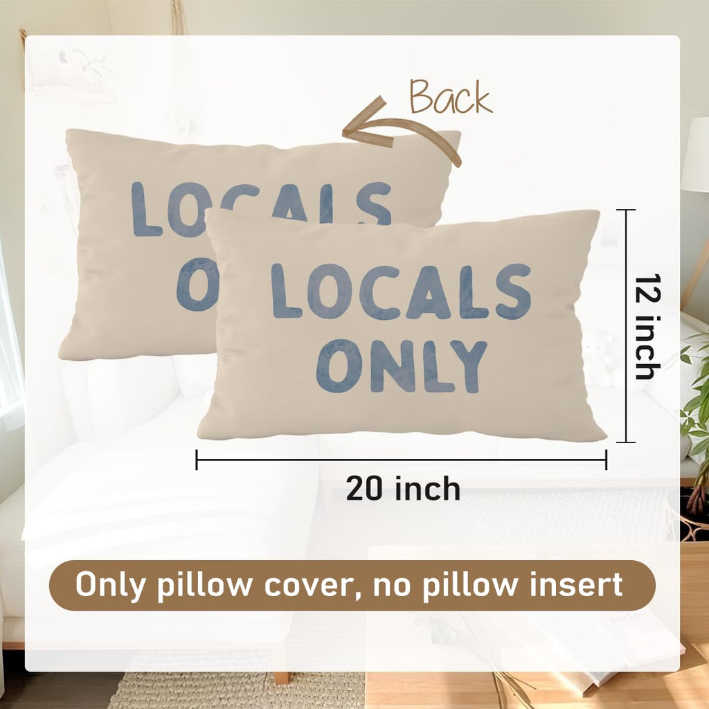 Wheatwin Beachy Surf Throw Pillow Cover 12x20, Blue Coastal Surf Room Decor, Outdoor Lumbar Pillow Cover, Preppy Beach Bar Sofa Couch Decor