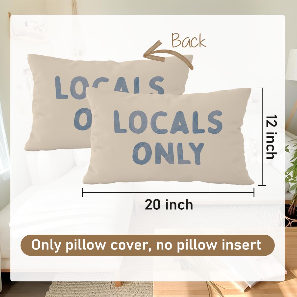 Wheatwin Beachy Surf Throw Pillow Cover 12x20, Blue Coastal Surf Room Decor, Outdoor Lumbar Pillow Cover, Preppy Beach Bar Sofa Couch Decor