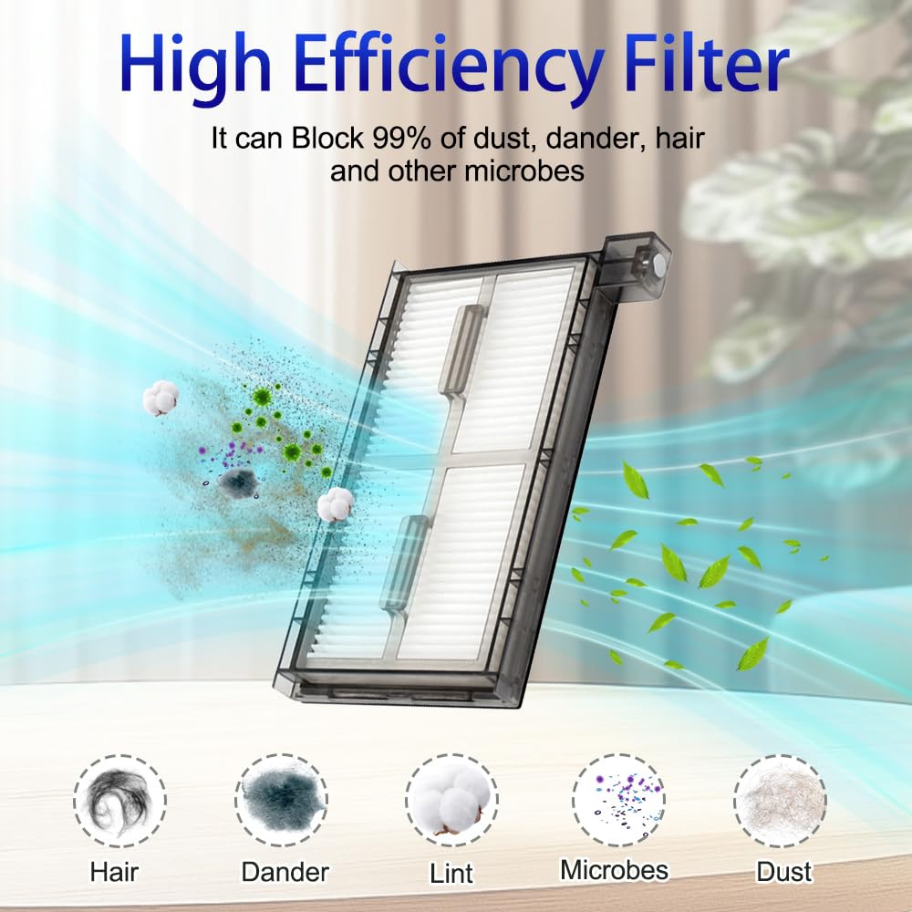X8 Pro Accessories, Replacement Parts Compatible with Eufy X8 Pro Robot Vacuum Cleaner, 1 Main Brush, 4 Side Brushes, 4 Mop Pad, 4 Dust Bags, 2 HEPA Filter