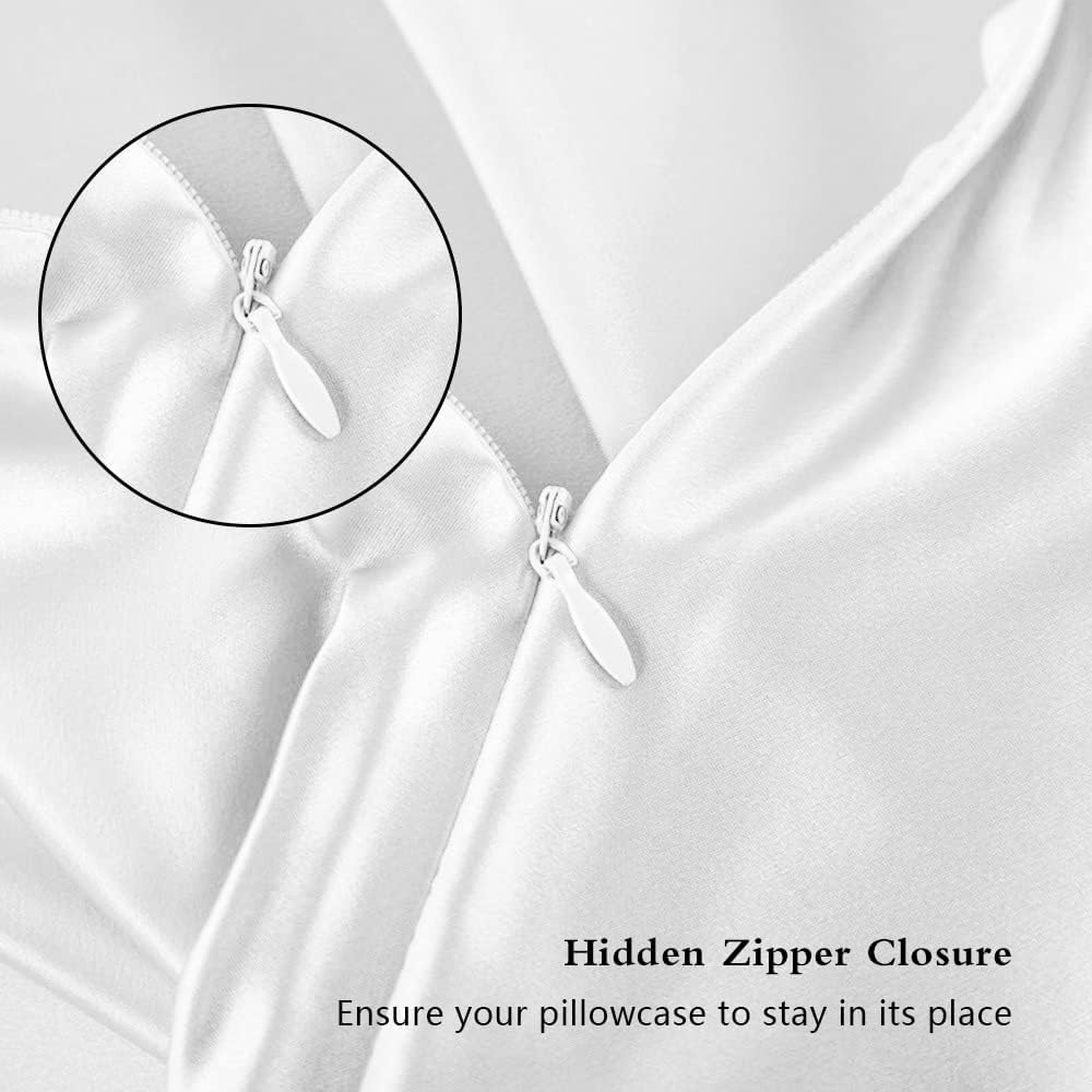 Mulberry Silk Pillowcase by [Brand Name] - King Size, Anti-Acne, Cooling Sleep Cover | White
