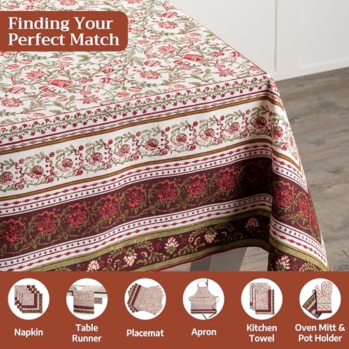 Maison d'Hermine Reveille Au Jardin Tablecloth 70x140 Inch Rectangular Cotton - Fall & Holiday Design