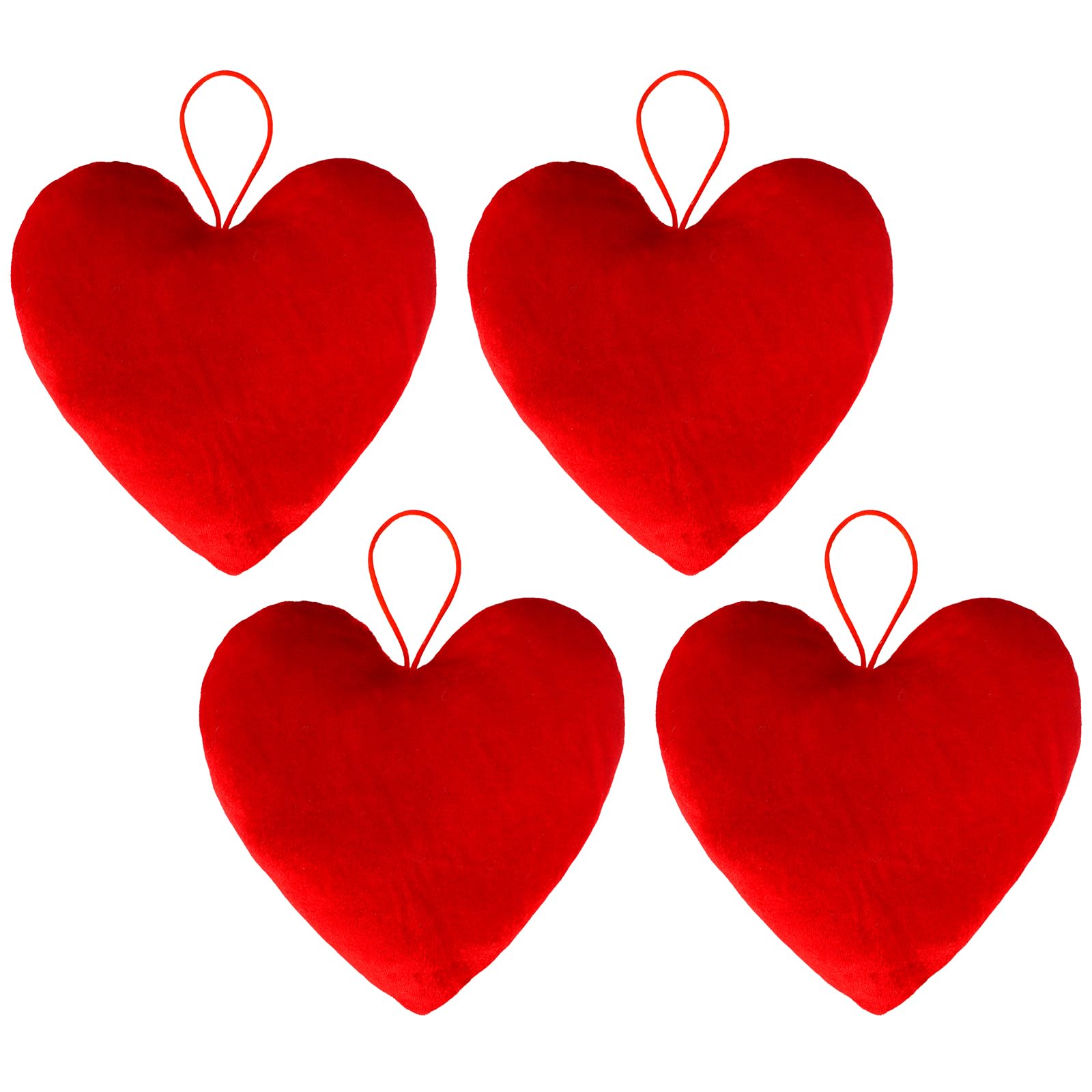 Valentines Day Decorations Valentines Red Heart Velvet Bows 4 pc 6 * 6 in Red Heart Hanging for Home Wall Door Hanger Decor Valentines Wedding Anniversary Birthday Party Supplies