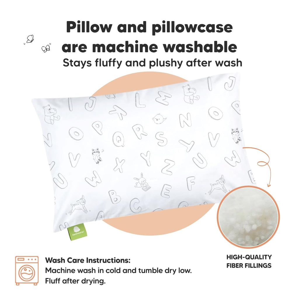 My Little Dreamy Toddler Pillow - Organic Cotton Travel Pillowcase, Soft & Breathable, 13x18 Inches
