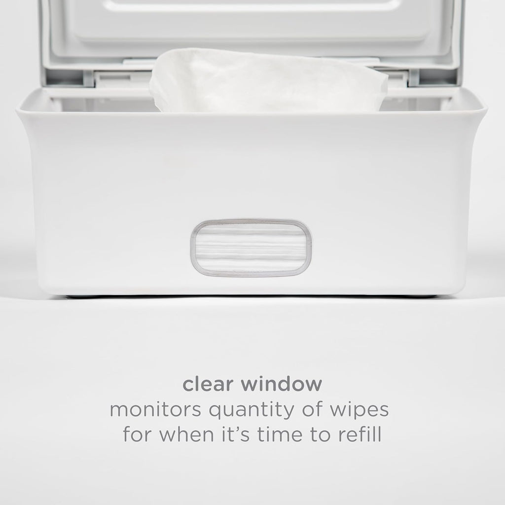 Ubbi Baby Wipes Dispenser - Keeps Wipes Fresh With Weighted Plate & Non-Slip Feet | Gray