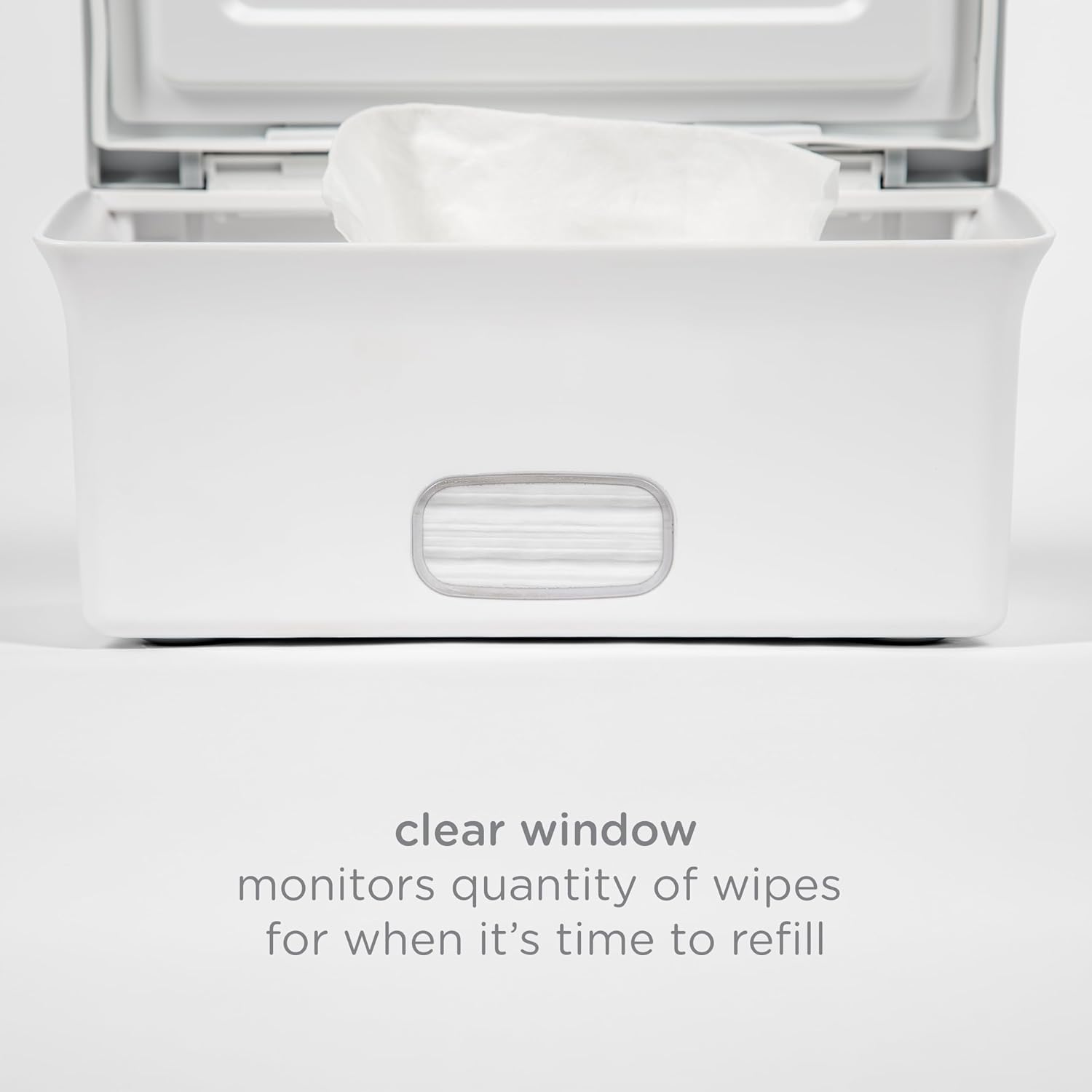 Ubbi Baby Wipes Dispenser - Keeps Wipes Fresh With Weighted Plate & Non-Slip Feet | Gray