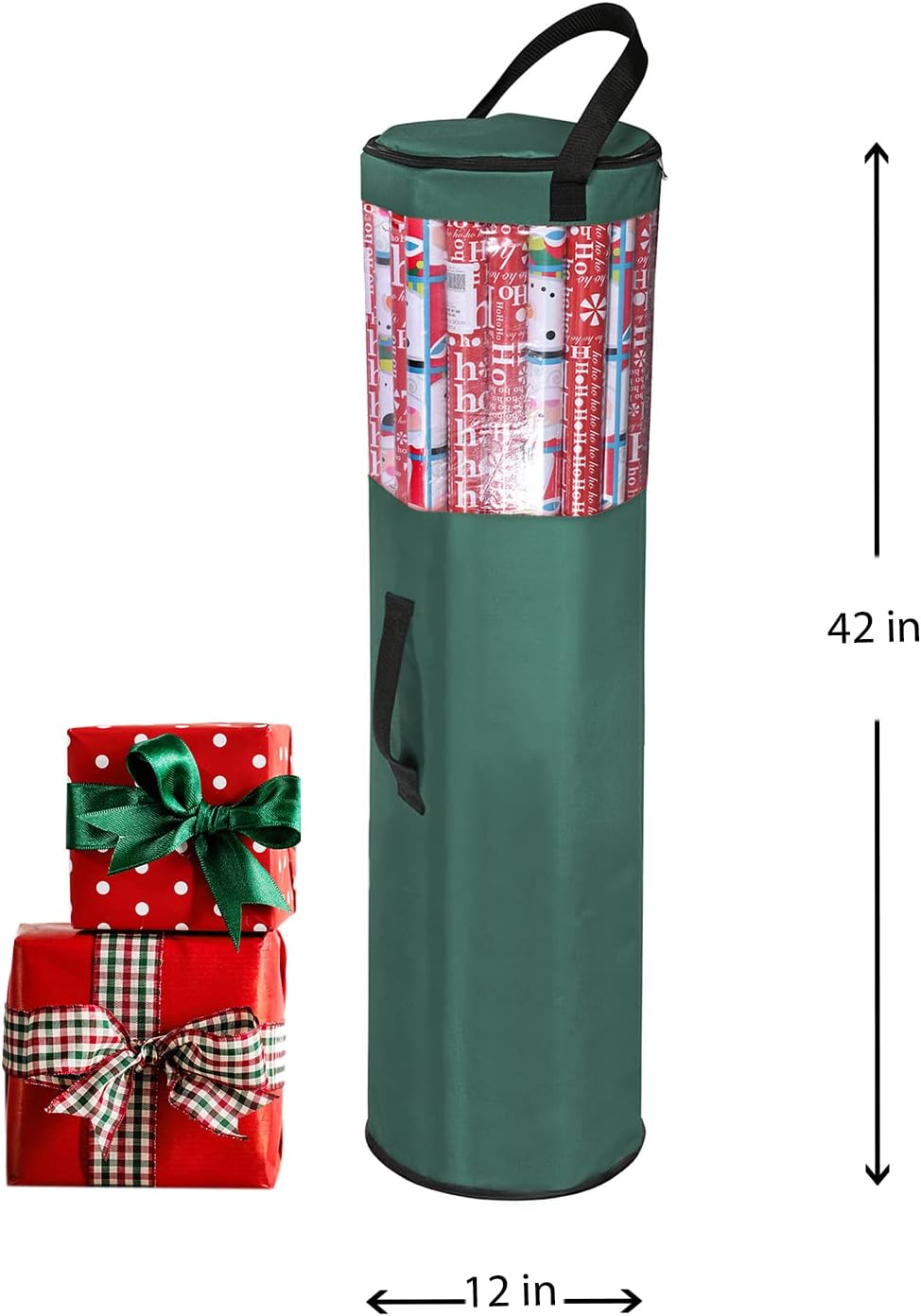 Primode Wrapping Paper Storage Bag - Durable 600D Oxford Organizer for Under Bed | 42” Length, Green