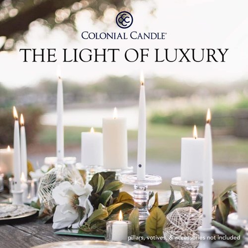 Colonial Candle Unscented Taper Candles - Classic Ivory, 10 in, Pack of 6 | Up to 8 Hours Burn