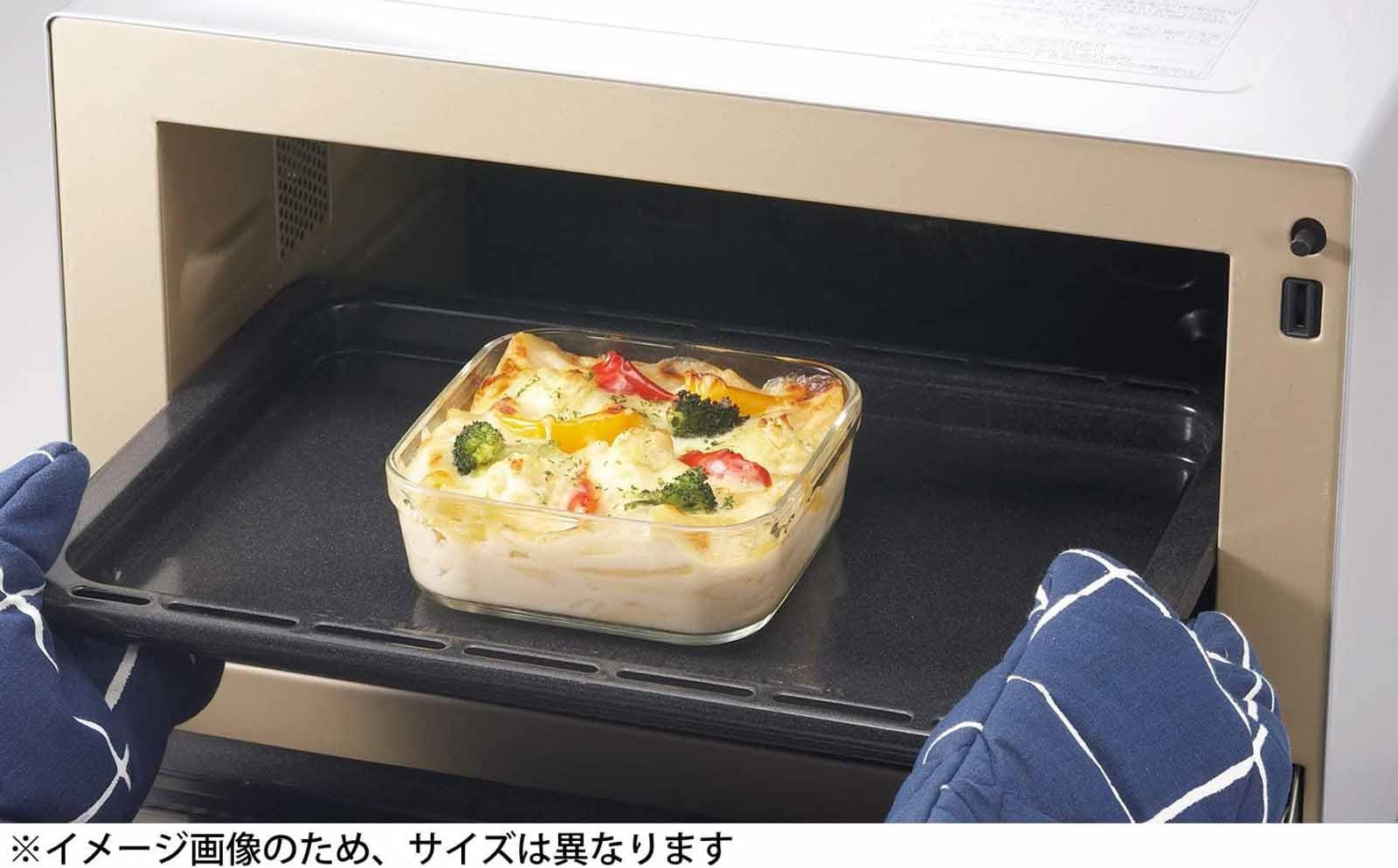 iwaki KC3240N-G Heat-resistant Glass Storage Container, Green, Square Shape, 15.9 fl oz (450 ml) x 4 Pieces, Rice, 1 Pair Pack & Range