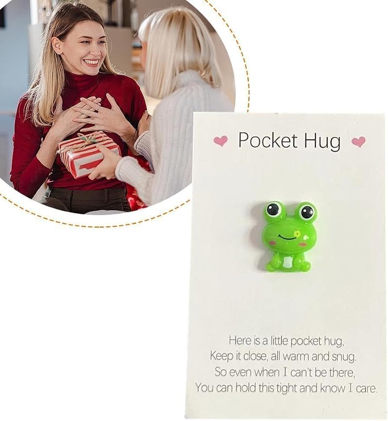 Pocket Hug Frog Token Gift Set with Encouragement Cards