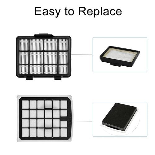 2 Pcs Replacement Filter Compatible with Eureka NEN180 NEN186BL Bagless Canister Vacuum Cleaner，1 Dust Cup Filter Element 1 HEPA Filters 1 Cleaning Brush