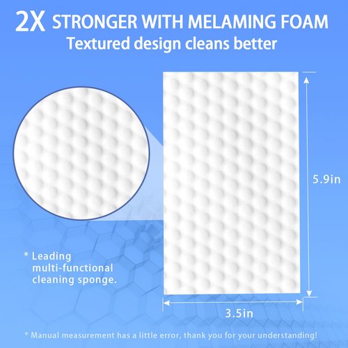 Magic Cleaning Sponge Eraser Sheets,50 Count Convex Point Melamine Sponge, Thickened, Long Lasting, Disposable Cleaner Pads Eraser Wipes for Kitchen Shoe Furniture Bathroom Hard-to-Reach Places