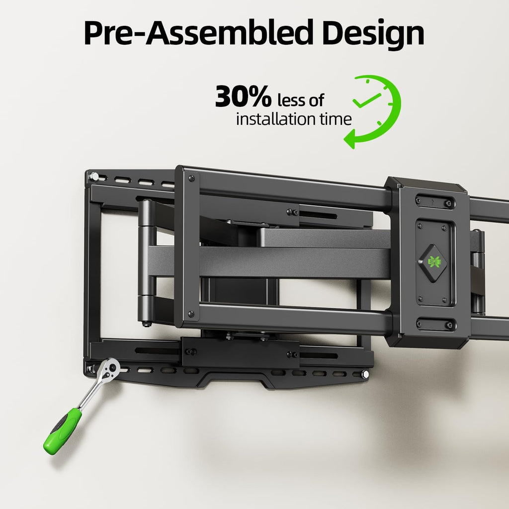 USX MOUNT Full Motion TV Wall Mount - Heavy Duty Sliding Design for 32-120" TVs | Max VESA 800x600, Swivel & Tilt