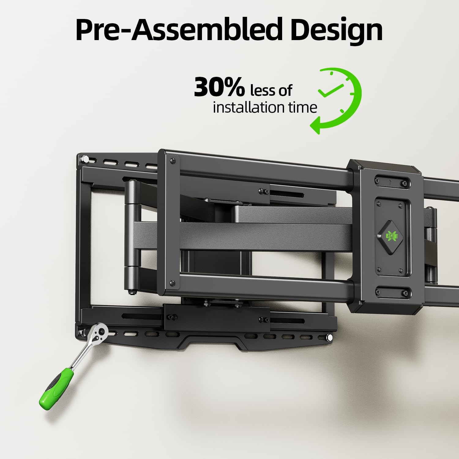 USX MOUNT Full Motion TV Wall Mount - Heavy Duty Sliding Design for 32-120" TVs | Max VESA 800x600, Swivel & Tilt
