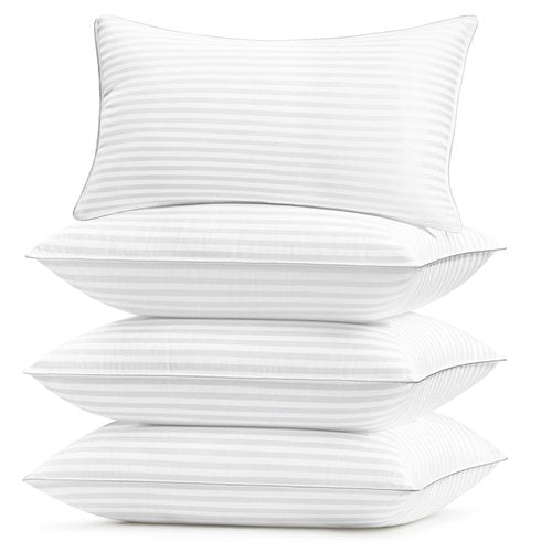 Basic Beyond Hotel Collection Bed Pillows for Sleeping - King Size Pillows Set of 4, 20x36, White