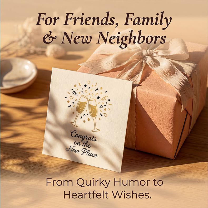 Elegant Champagne Toast New Home Card - 5.1" Square Greeting