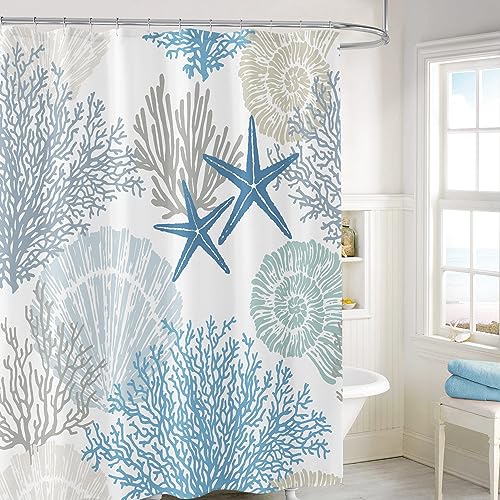 Gibelle Nautical Ocean Shower Curtain - 72x72 Inch Waterproof Fabric