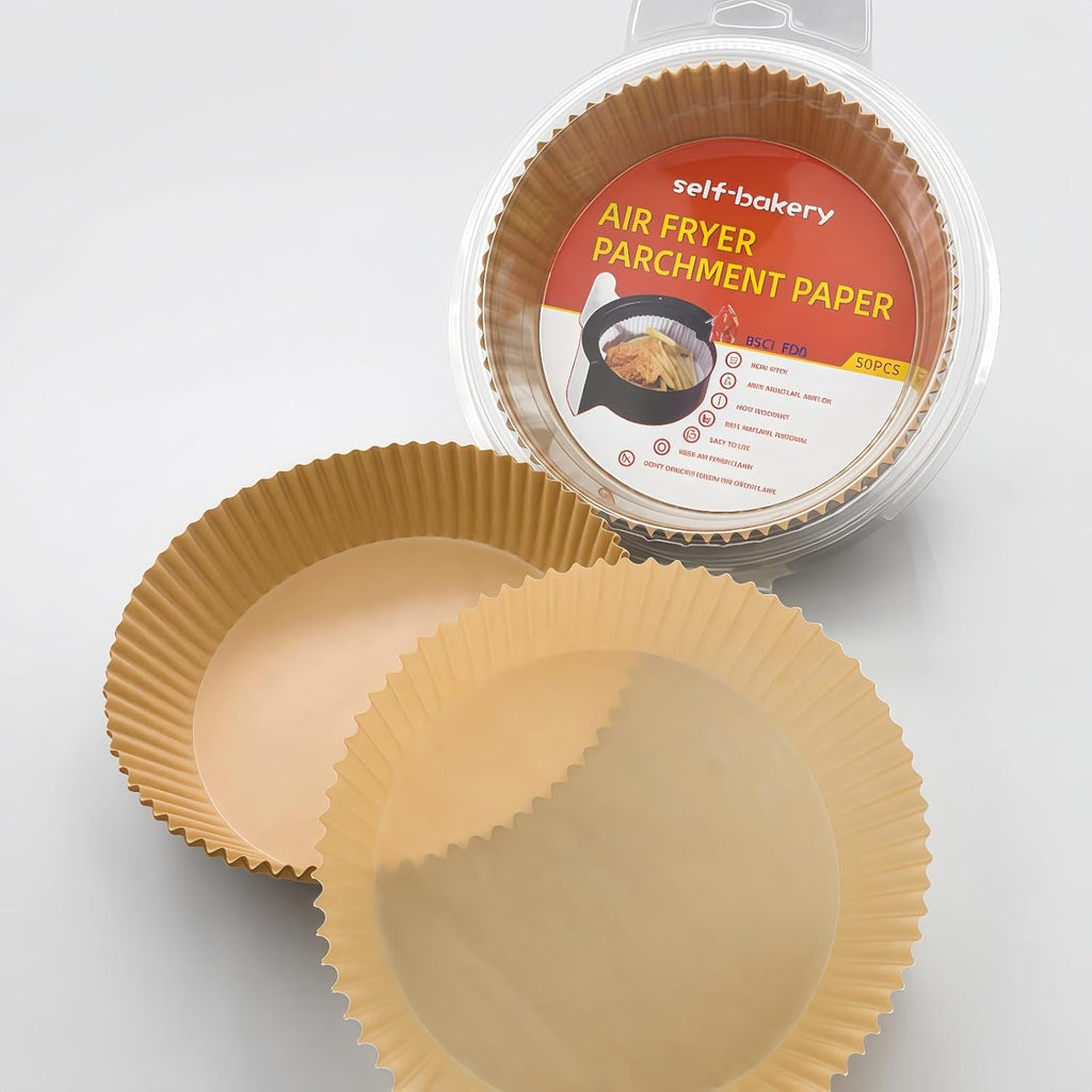 Round Air Fryer Liners 100Pcs - 8-Inch Disposable Non-Stick Parchment Paper for Easy Cleanup