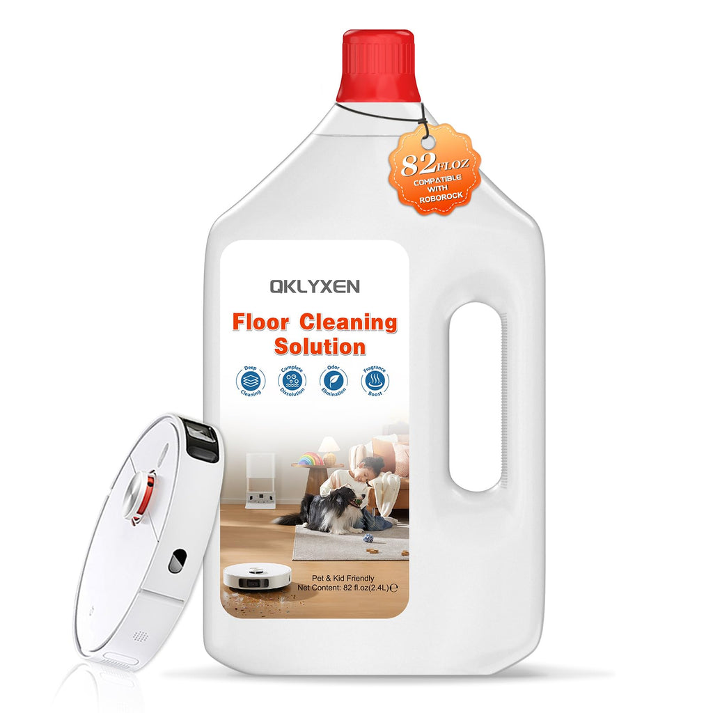 QKLYXEN Floor Cleaning Solution Compatible with Roborock – 82 FL OZ Original Floor Cleaner – Long-Lasting, Fresh– For All Robot Vacuums with Mopping & Cordless Wet/Dry Vacuum Mop Cleaner