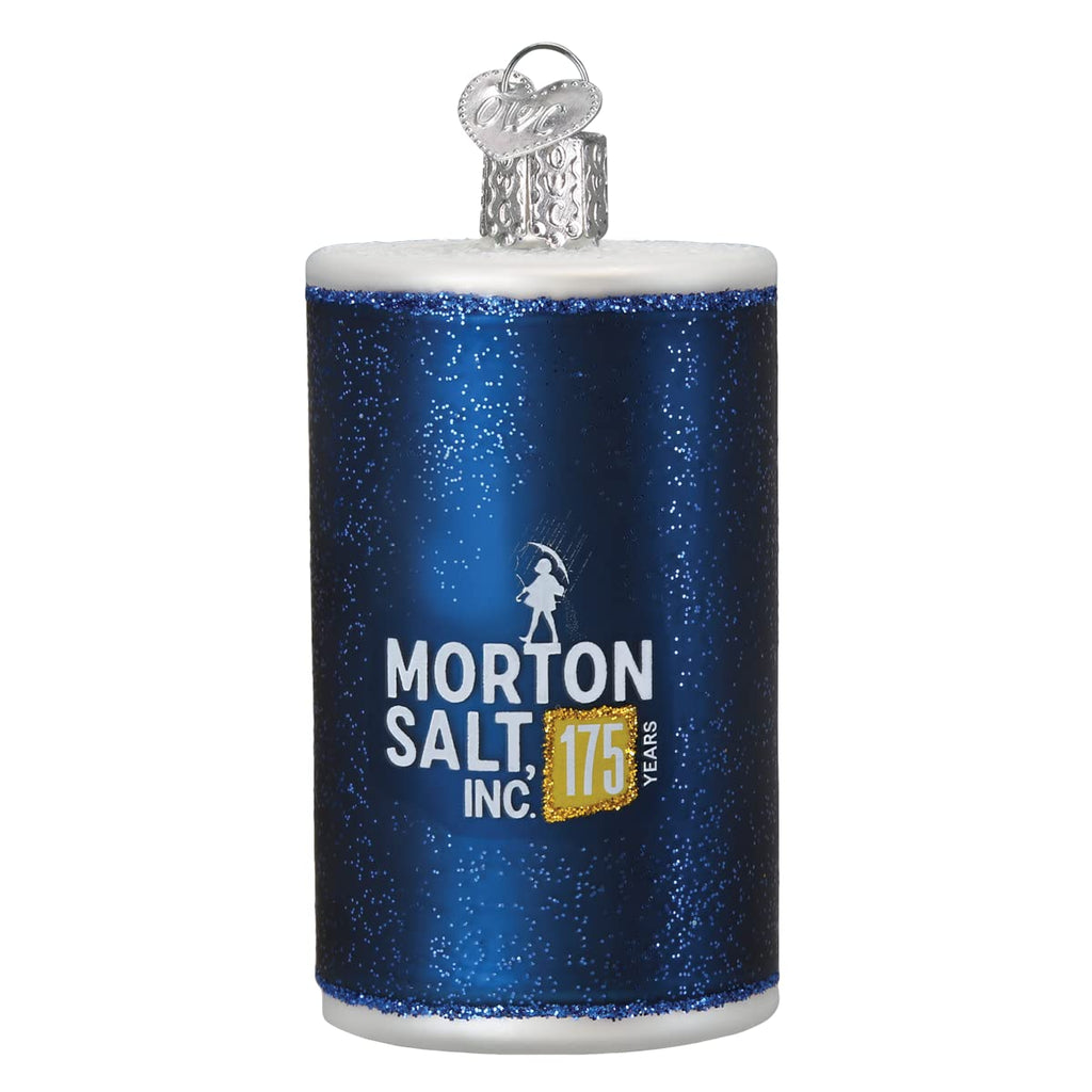 Old World Christmas Morton Salt Can Glass Blown Ornament for Christmas Tree, Handcrafted Holiday Decoration, Food Collection