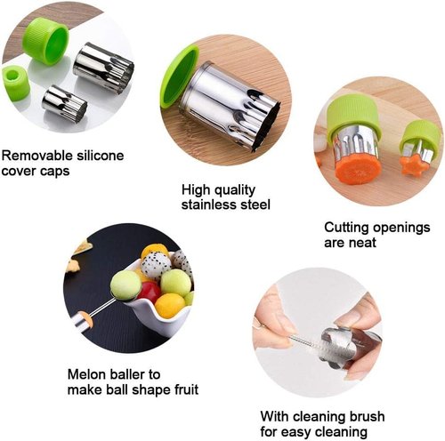 LetGoShop Cookie Cutter Set - 12 Shapes Biscuit Cutters with Safety Handle & Cartoon Food Forks