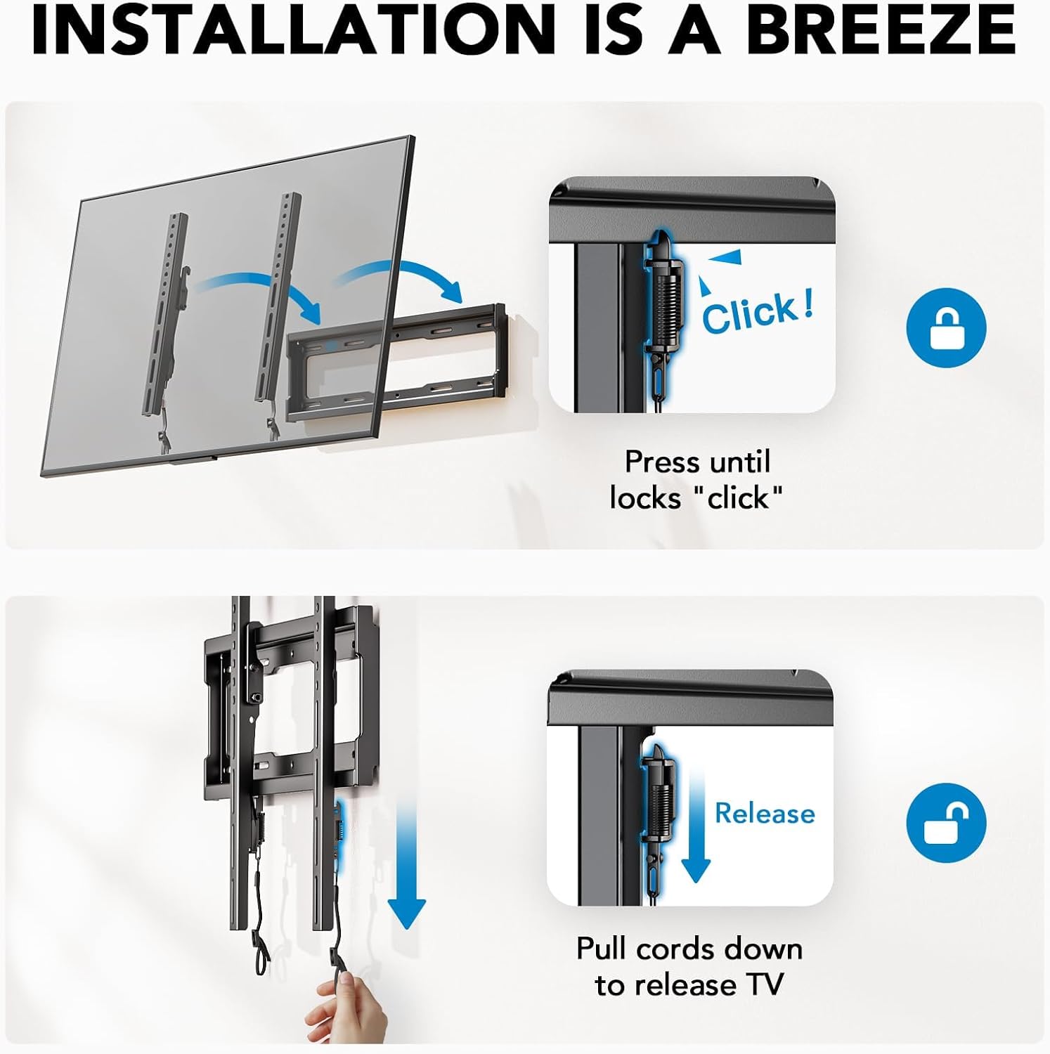 Pipishell Tilt TV Wall Mount Bracket - Low Profile for 23-55 Inch TVs | Anti-Glaring, Max VESA 400x400mm