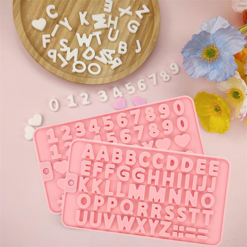 Silicone Number & Letter Candy Molds - 2-Piece Set for Cakes