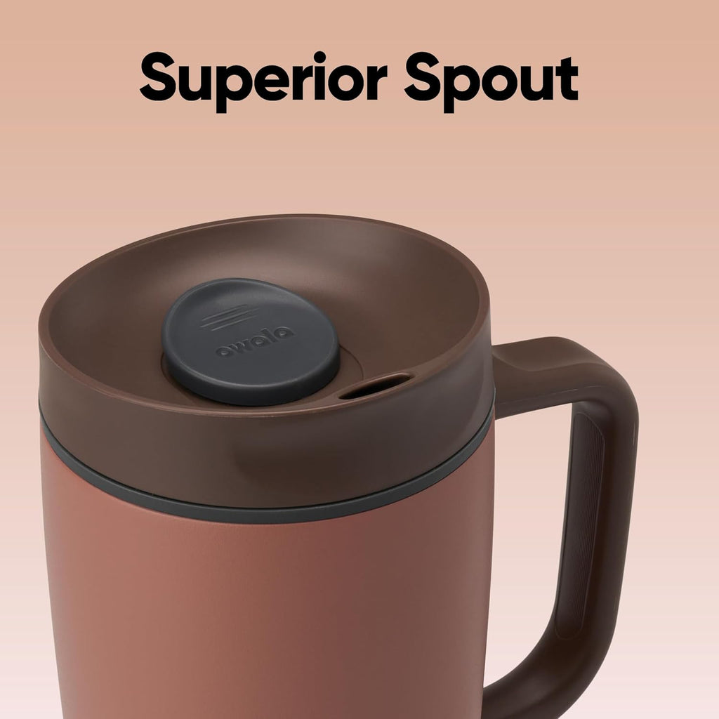 Owala SmoothSip Slider Stainless Steel Insulated Travel Mug - 100% Leak Proof, 12oz, BPA Free | Perfect for Hot & Cold Drinks