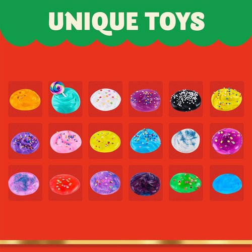 JOYIN 24 Days Christmas Advent Calendar 2025 - DIY Slime, Foam Balls & Glow in The Dark Powder | Fun Countdown for Kids