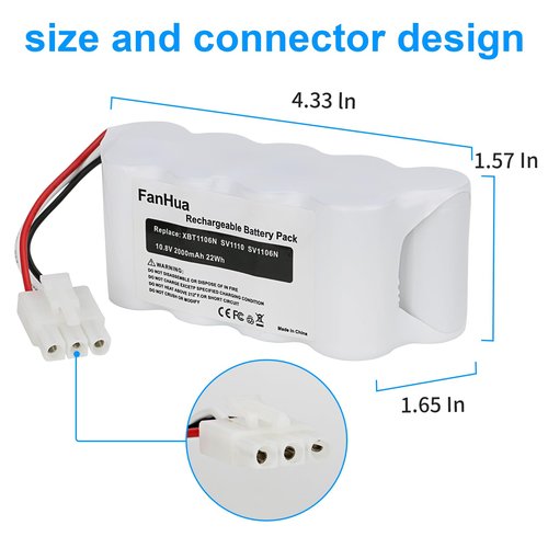 Fanhua 10.8V Replacement Battery Compatible with Shark XBT1106N SV1110 SV1106N SV1110N SV116N Freestyle Navigator Cordless Stick Vacuum