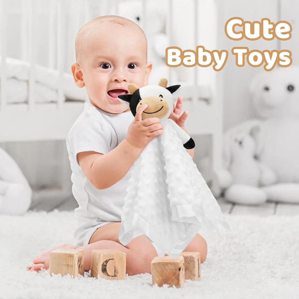 Pro Goleem Cow Security Blanket - Soft Lovey for Babies | 16-Inch Snuggle Toy for Boys & Girls