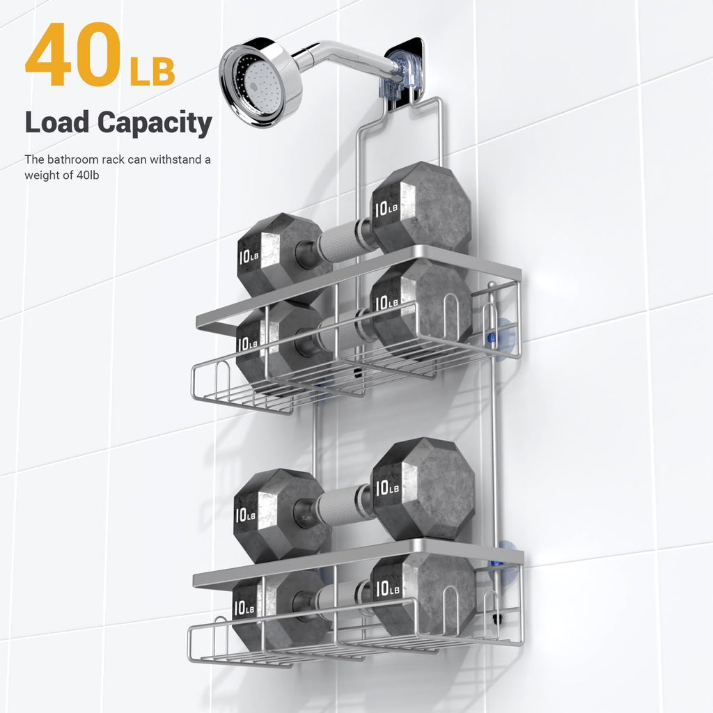 AKTECKE Shower Caddy - Rustproof Hanging Bathroom Organizer for Shampoo & Soap | No-Drill Design