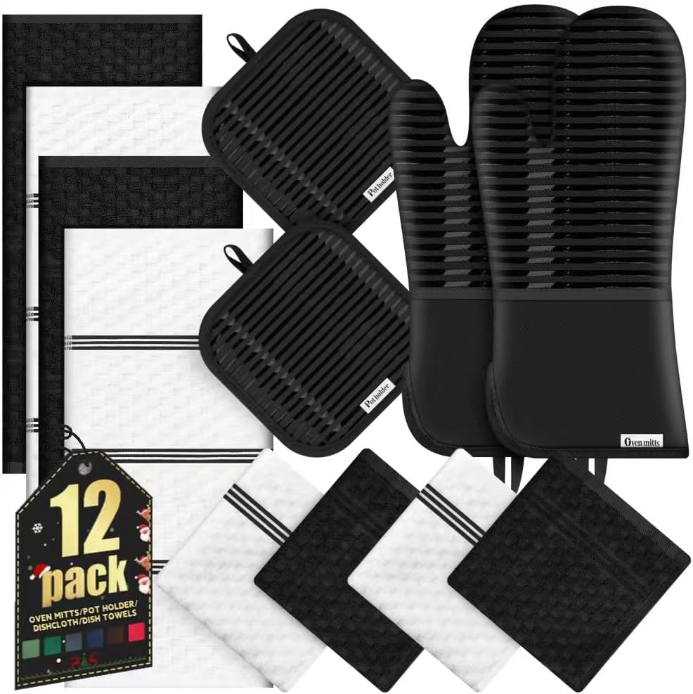 Skiennix Bread Lame Sourdough Scoring Tool Set - Includes Oven Mitts, Kitchen Towels & Pot Holders
