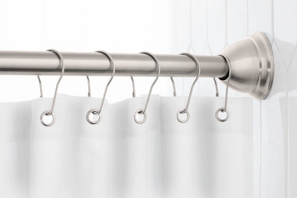 Moen MDN2170BN Magnetix 60-inch Curved Adjustable Single Shower Curtain Rod, Brushed Nickel