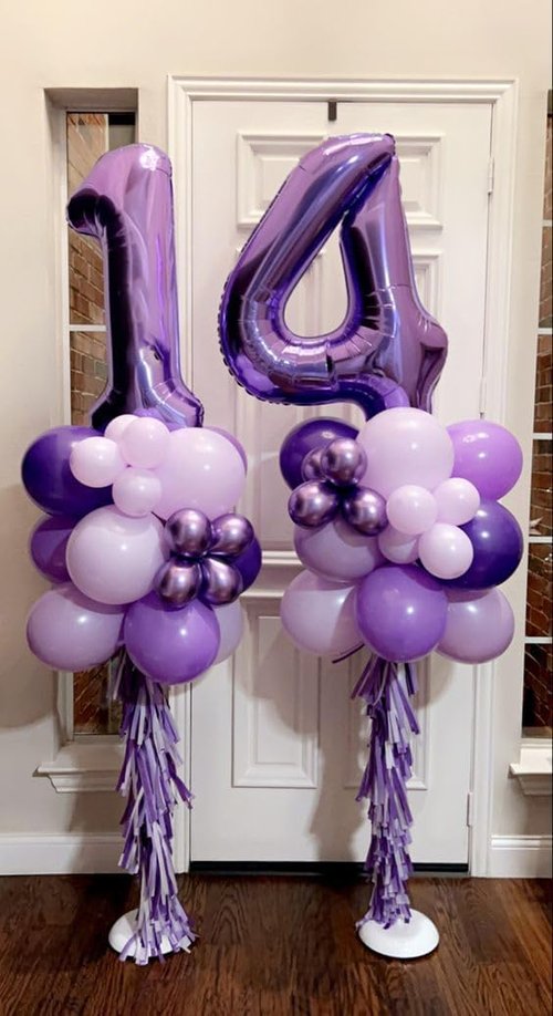 40 Inch Purple Number Balloon - Glamorous 40th Birthday Party Decoration for Men & Women