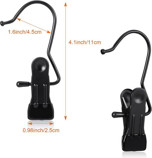Hotop Boot Hanger Clips - 48 Heavy-Duty Hooks for Space-Saving Closet Organization | Black