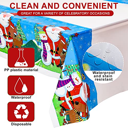 Christmas Disposable Tablecloth Set - 6 Styles 42.5x70 Inches Plastic Covers