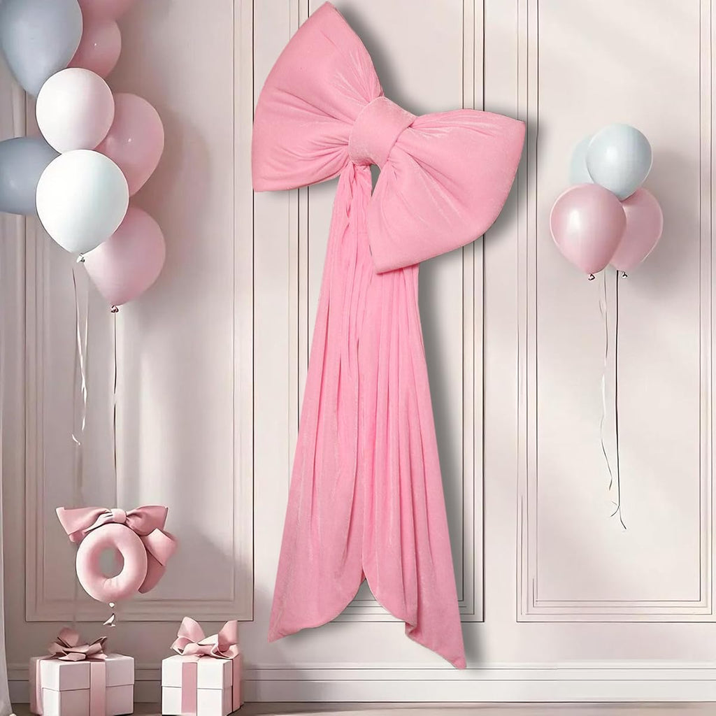 Skiennix Large Coquette Bow - Giant Pink Bow for Party, Wedding, Baby Shower Decor | 24x47 Inch