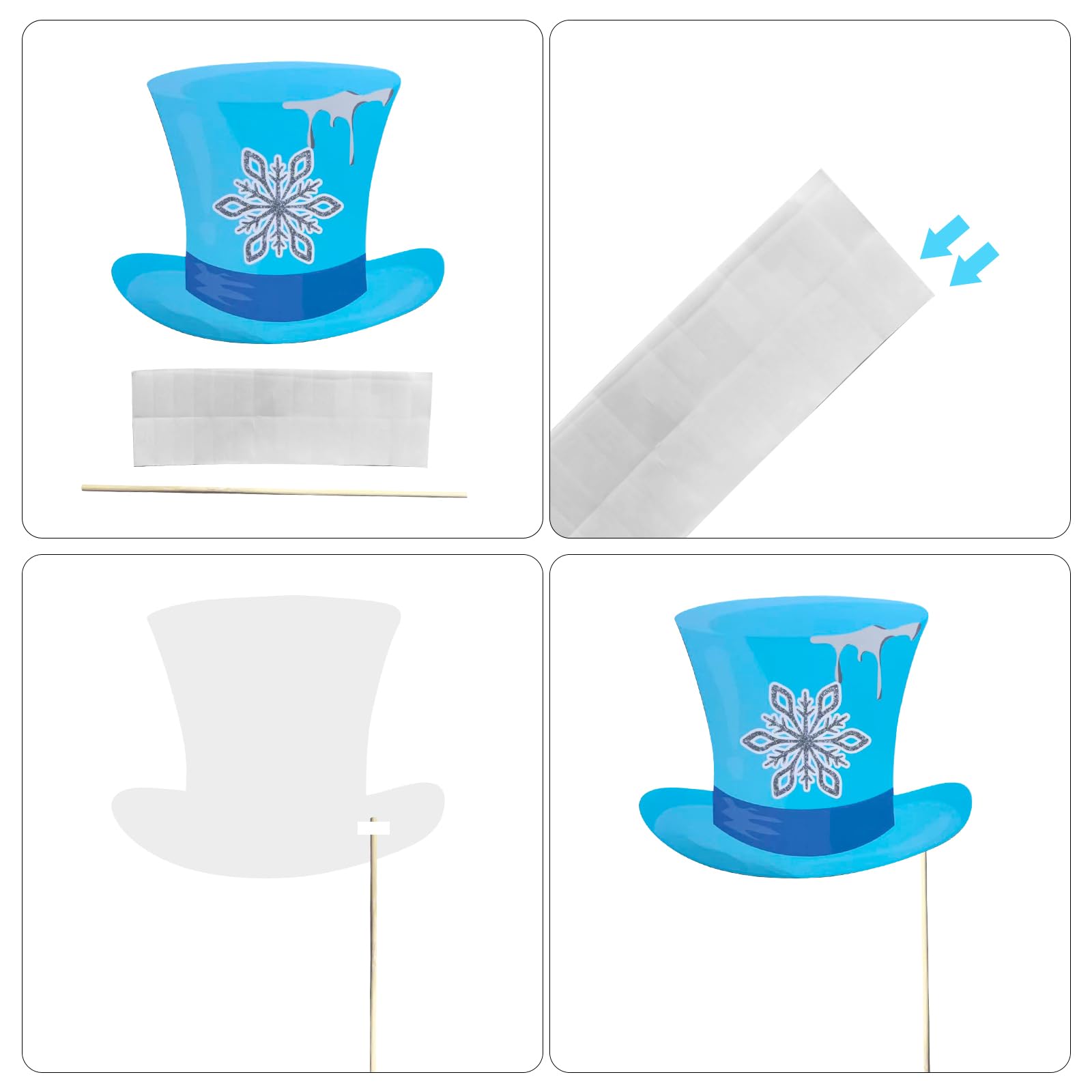 Glitter Winter Photo Booth Props Set,32pcs Winter Wonderland Decorations,Fun Snowman Snowflake Selfie Props Signs,Christmas Photo Backdrop Table Decorations for Holiday Birthday Party Favors Supplies