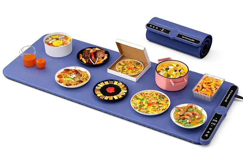 XXXL Electric Warming Mat 40 x 15 in - Large Silicone Food Warmer for Buffet & Parties