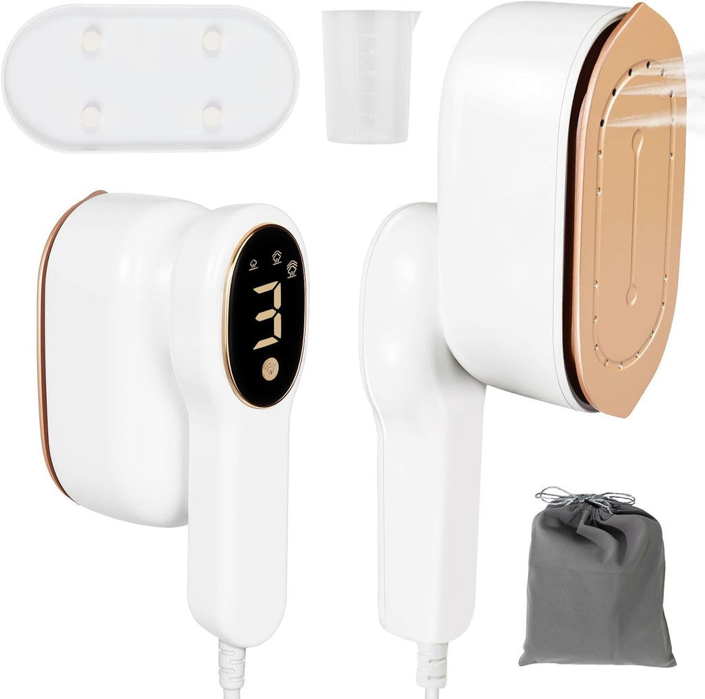 Skiennix Smart Travel Steamer - 1200W Handheld Mini Iron with LCD Display & 3 Steam Modes | Fast Heat-Up in 5 Seconds