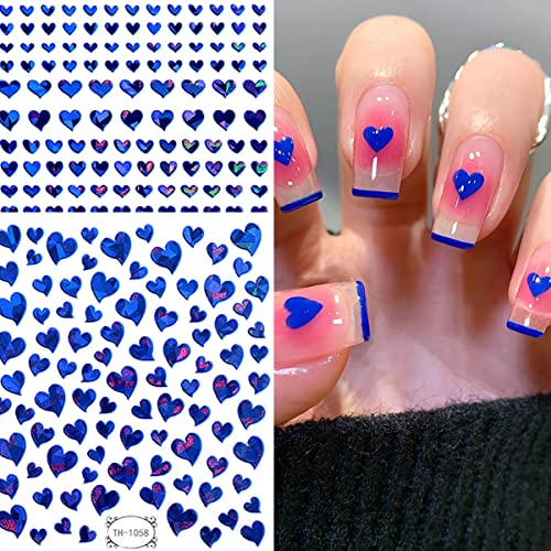 Valentine's Day 3D Heart Nail Art Stickers Self-Adhesive Decals (6 Sheets)