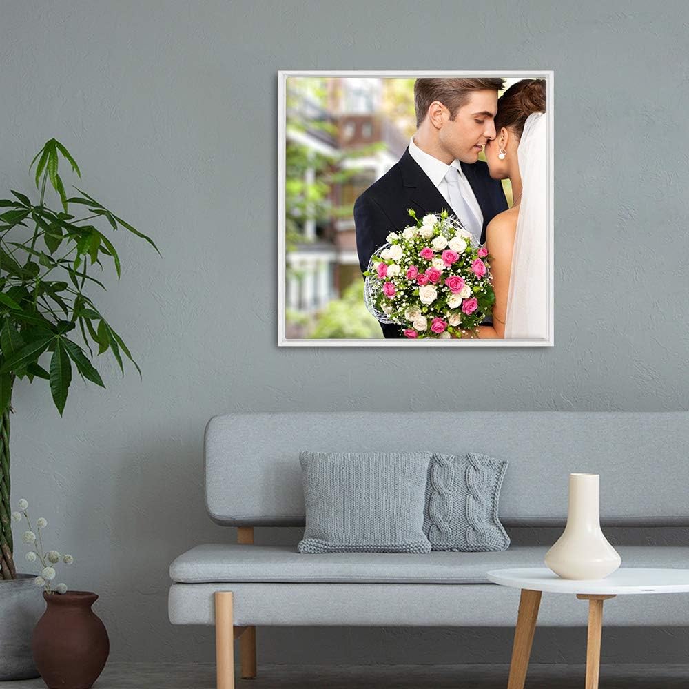 wall26 Framed Canvas Wall Art - Custom Living Room & Bedroom Decor | Ready to Hang, 24"x24", White Frame