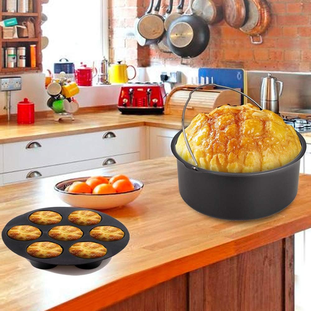 Phillips Air Fryer Accessories Set - 7 Essential Tools Including Egg Bites Mold & Pizza Pan | Fits 3.5Qt-5.8Qt Models