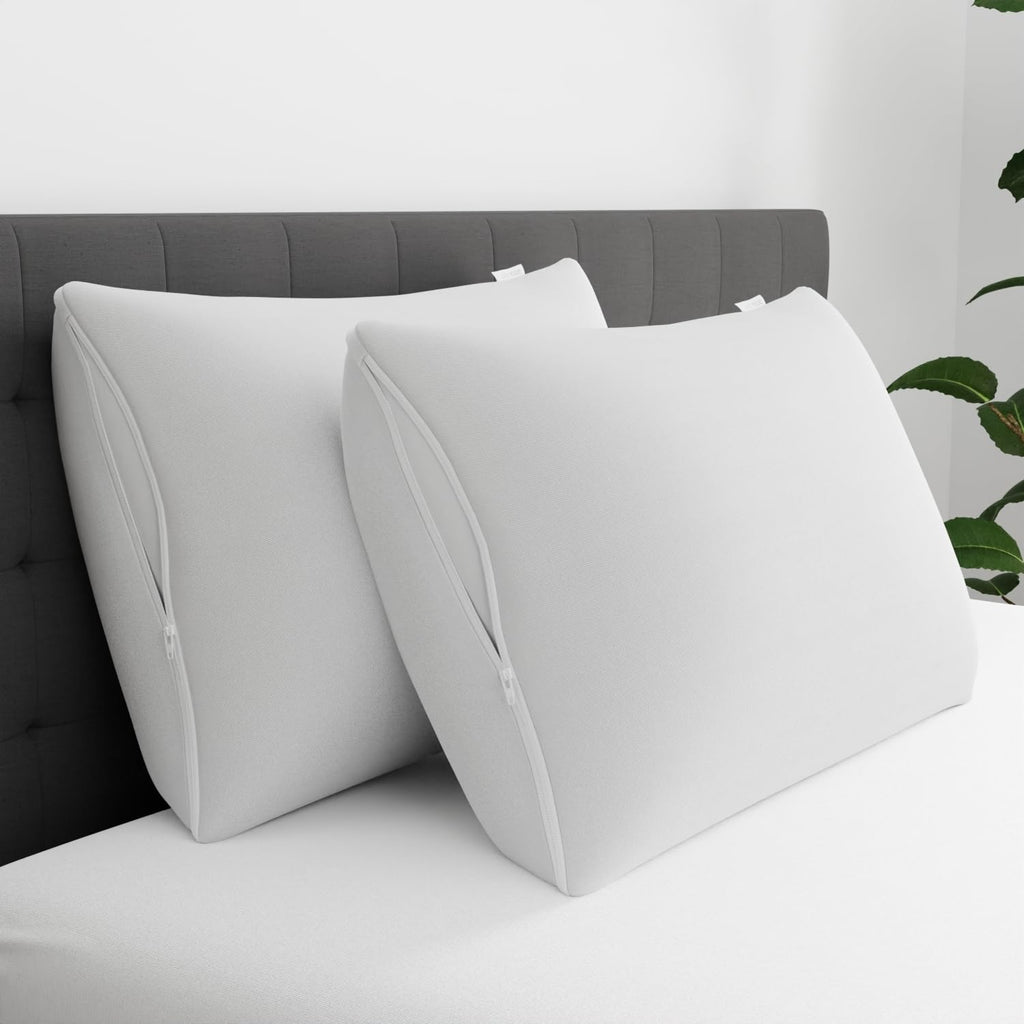 Set of 4 Standard/Queen AllerEase Pillow Protectors - Moisture Wicking, Advanced Allergy Protection - Premium Polyester, Zippered Protectors